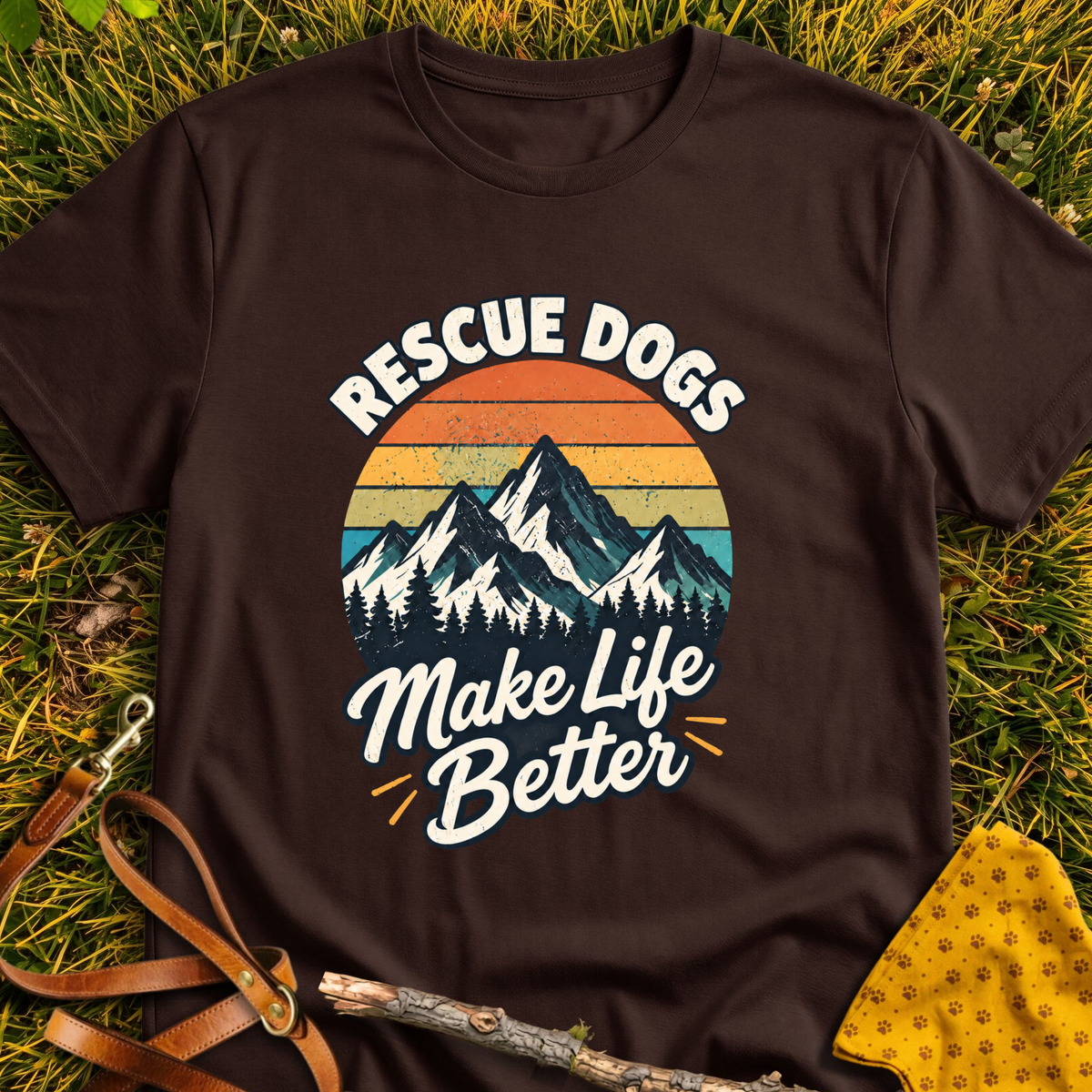 Make Life Better T-shirt T-shirt in Dark Chocolate - Furever Mode rescue dog tee
