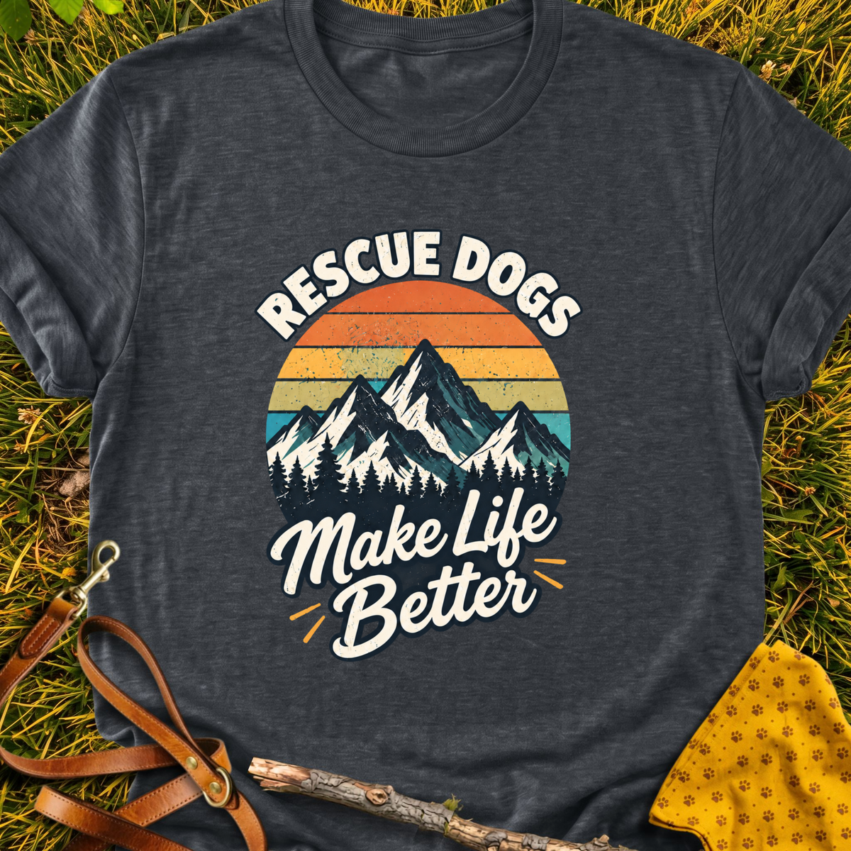 Make Life Better T-shirt T-shirt in Dark Heather Grey - Furever Mode rescue dog tee