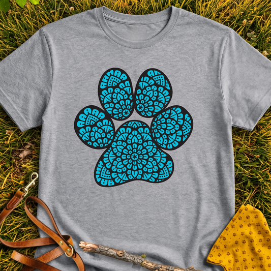 Mandala Paw T-shirt T-shirt in Sport Grey - Furever Mode rescue dog tee