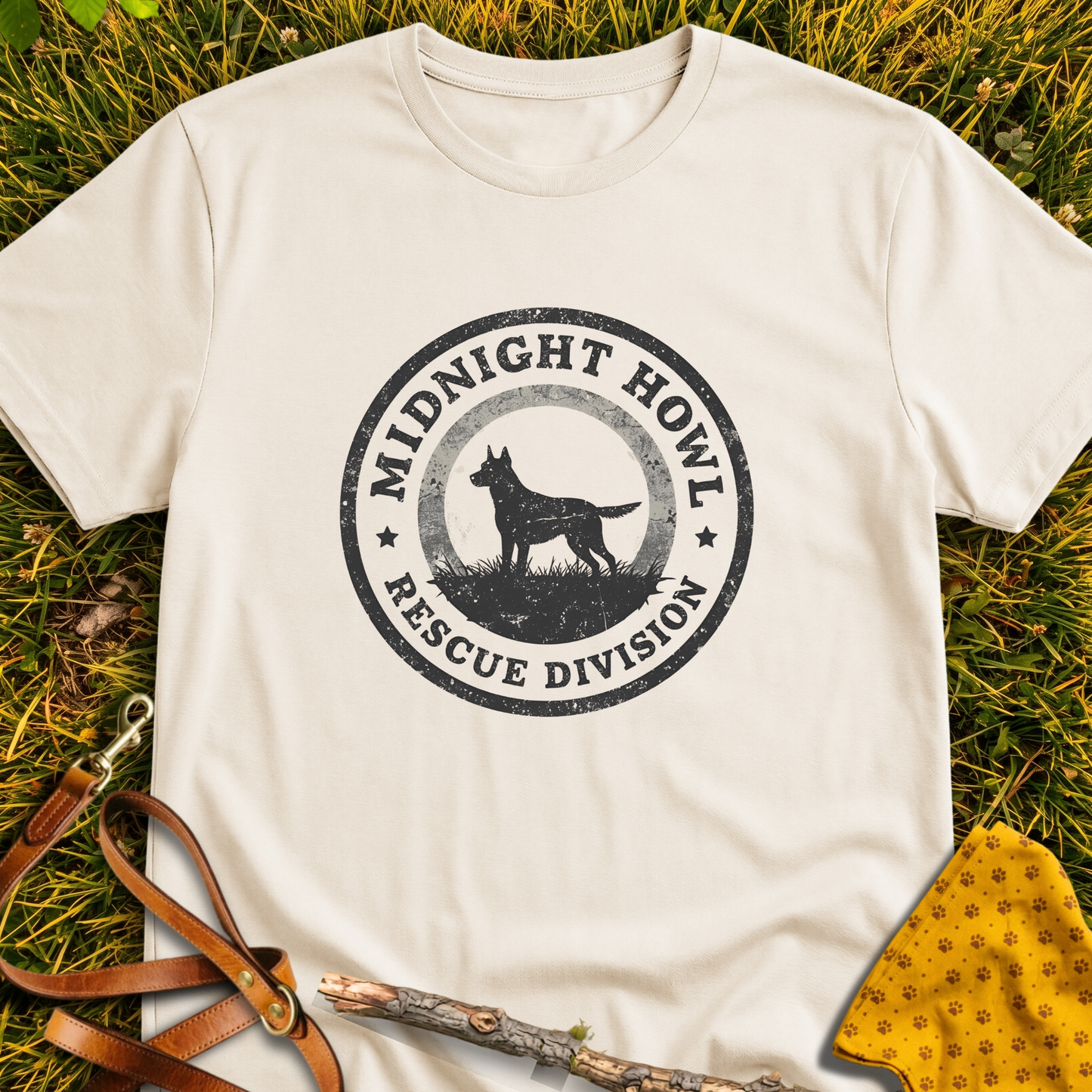 Midnight Howl T-shirt T-shirt in Natural - Furever Mode rescue dog tee