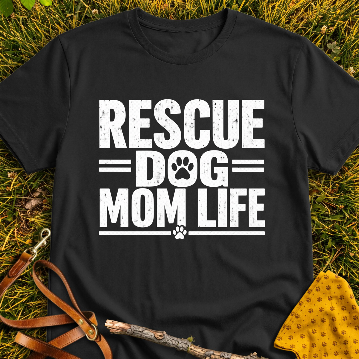Mom Life T-shirt T-shirt in Black - Furever Mode rescue dog tee