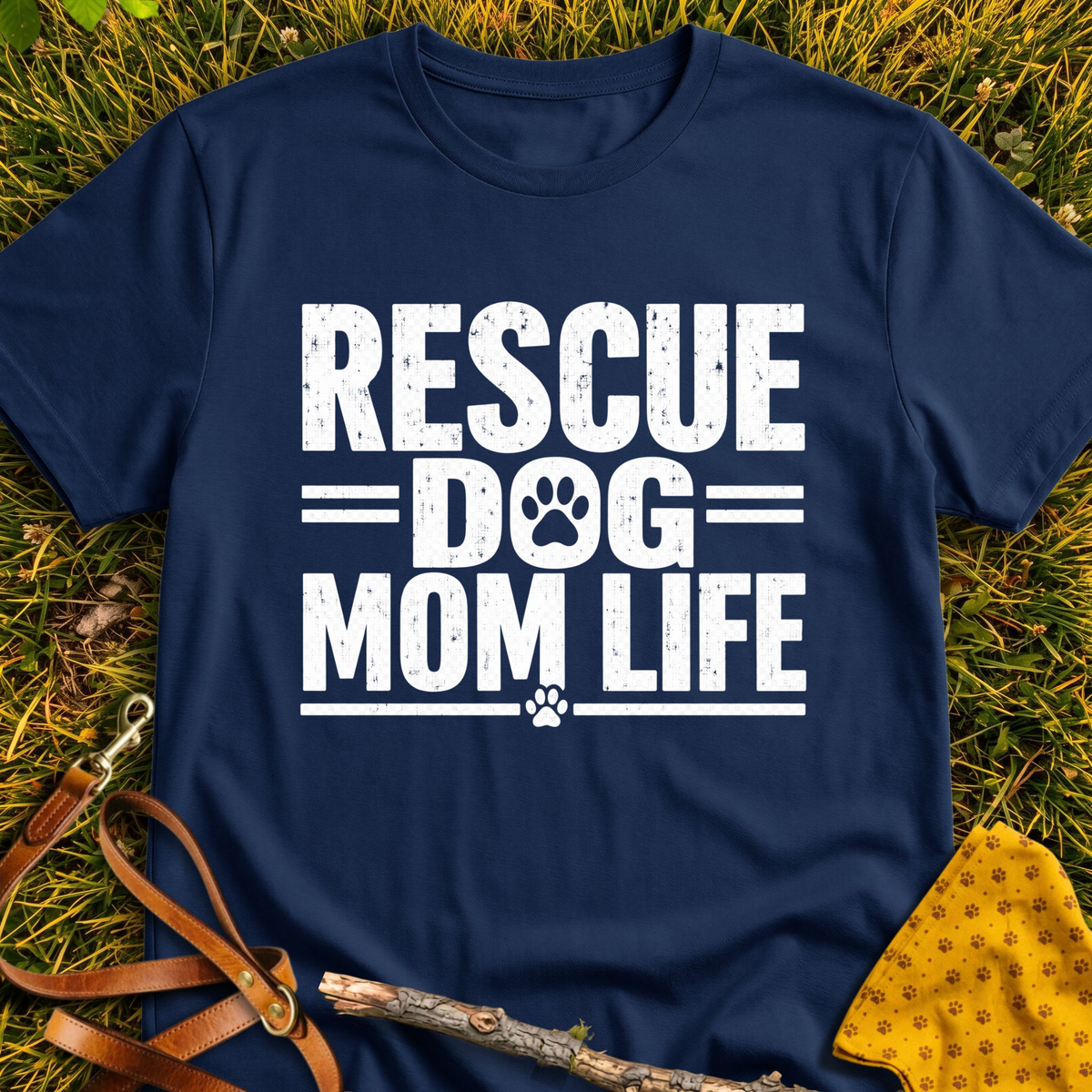 Mom Life T-shirt T-shirt in Navy - Furever Mode rescue dog tee