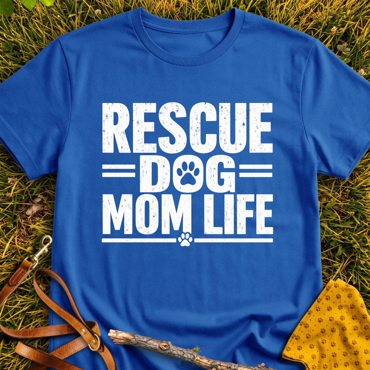 Mom Life T-shirt T-shirt in Royal - Furever Mode rescue dog tee