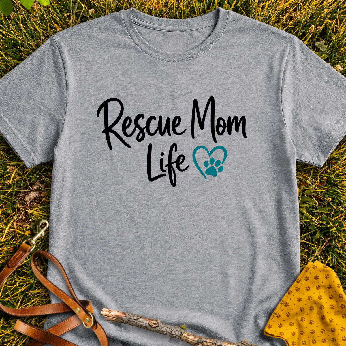 Mom Life T-shirt T-shirt in Sport Grey - Furever Mode rescue dog tee