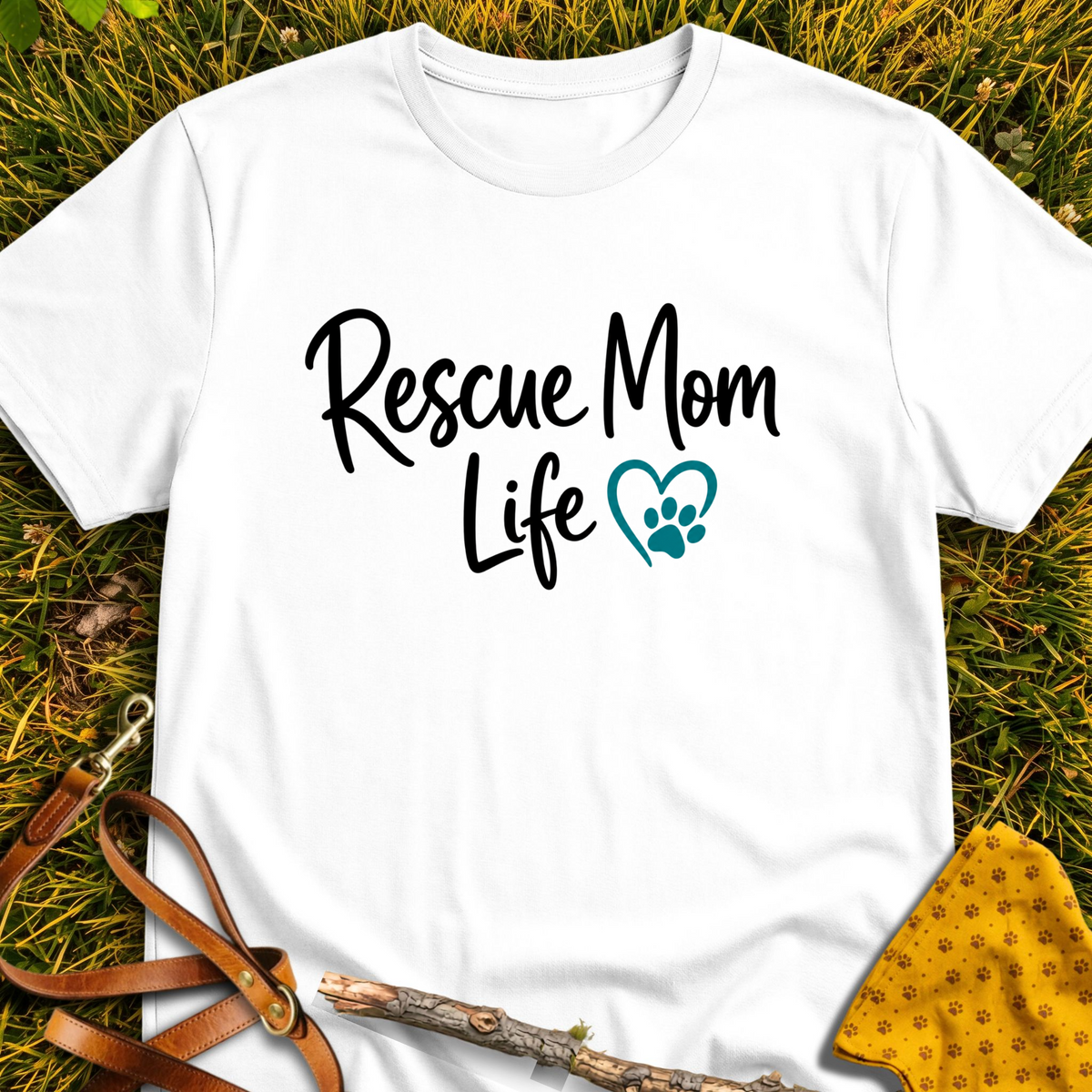 Mom Life T-shirt T-shirt in White - Furever Mode rescue dog tee