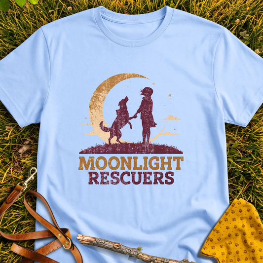 Moonlight Rescuers T-shirt T-shirt in Light Blue - Furever Mode rescue dog tee