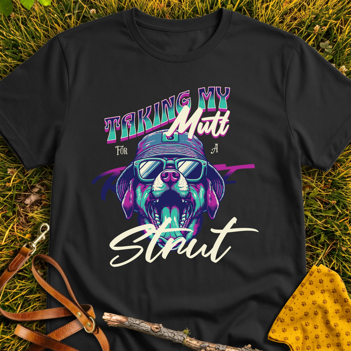 Mutt Strut T-shirt T-shirt in Black - Furever Mode rescue dog tee