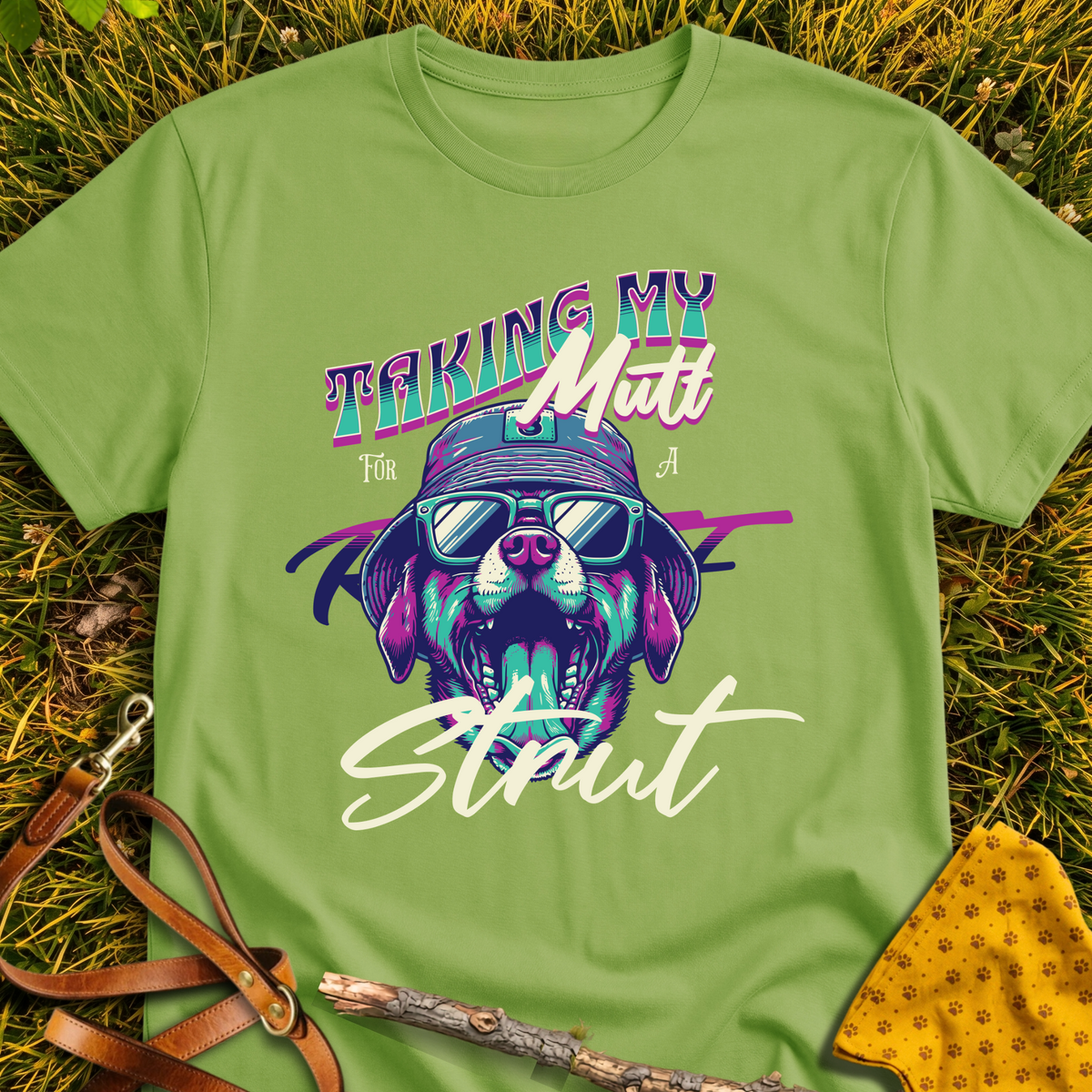 Mutt Strut T-shirt T-shirt in Kiwi - Furever Mode rescue dog tee