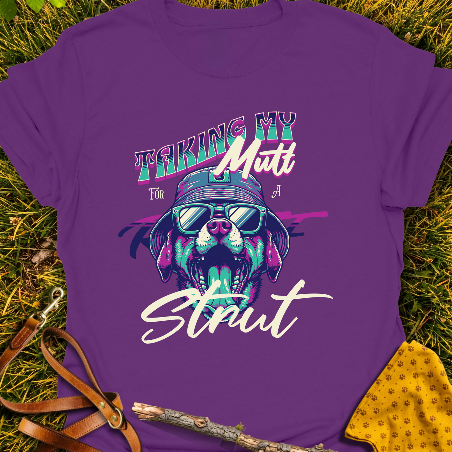 Mutt Strut T-shirt T-shirt in Purple - Furever Mode rescue dog tee