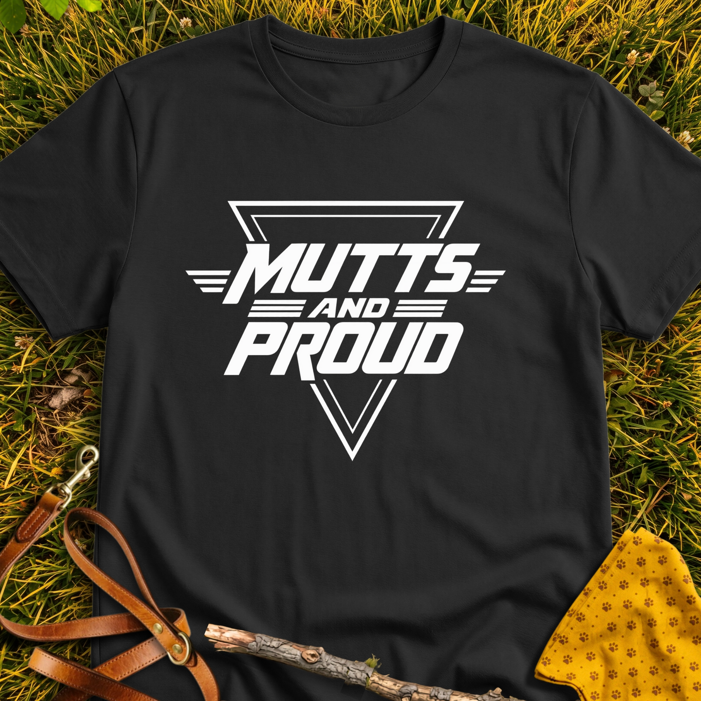 Mutts & Proud T-shirt T-shirt in Black - Furever Mode rescue dog tee