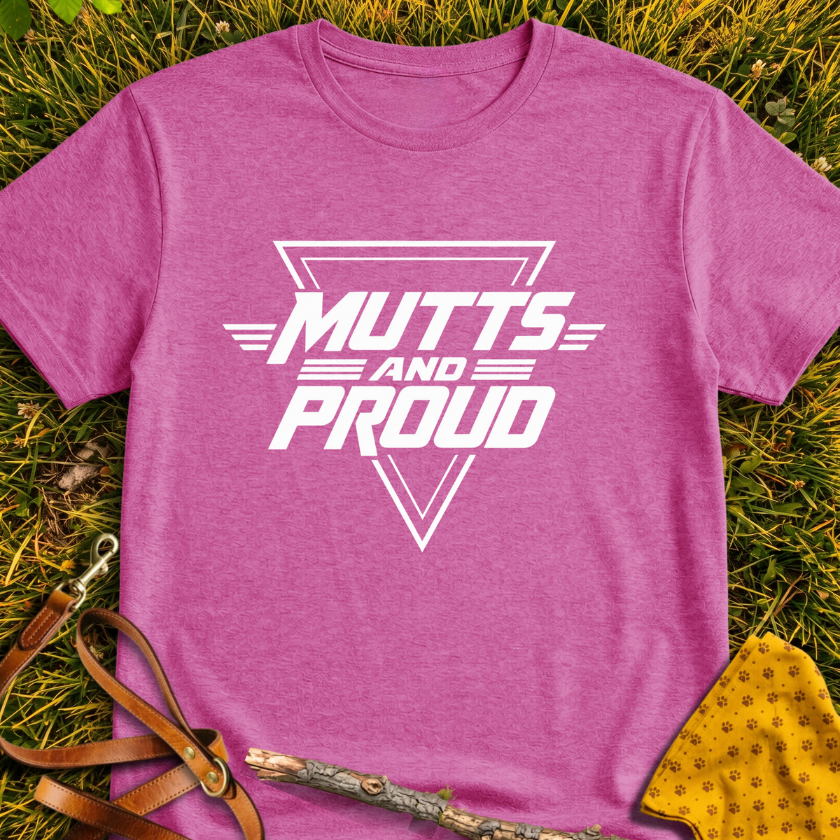 Mutts & Proud T-shirt T-shirt in Heather Berry - Furever Mode rescue dog tee