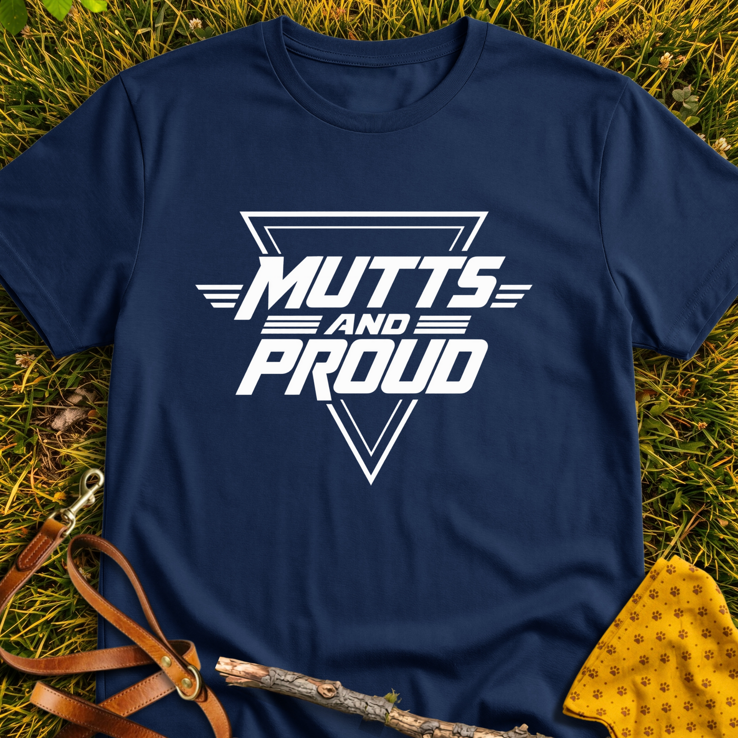 Mutts & Proud T-shirt T-shirt in Navy - Furever Mode rescue dog tee