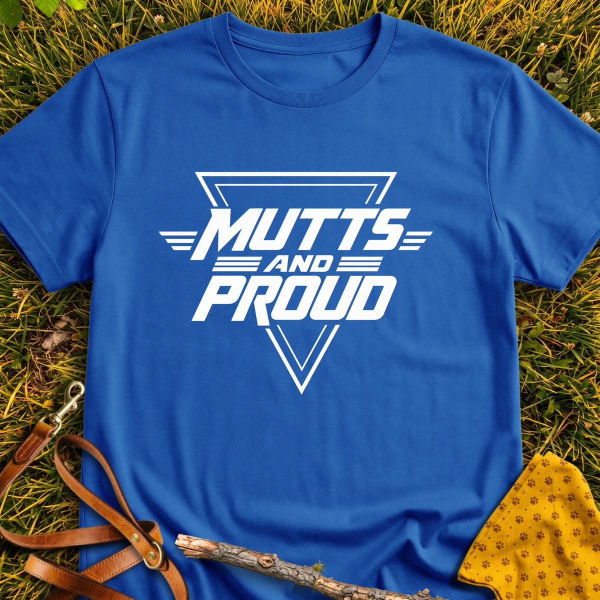 Mutts & Proud T-shirt T-shirt in Royal - Furever Mode rescue dog tee
