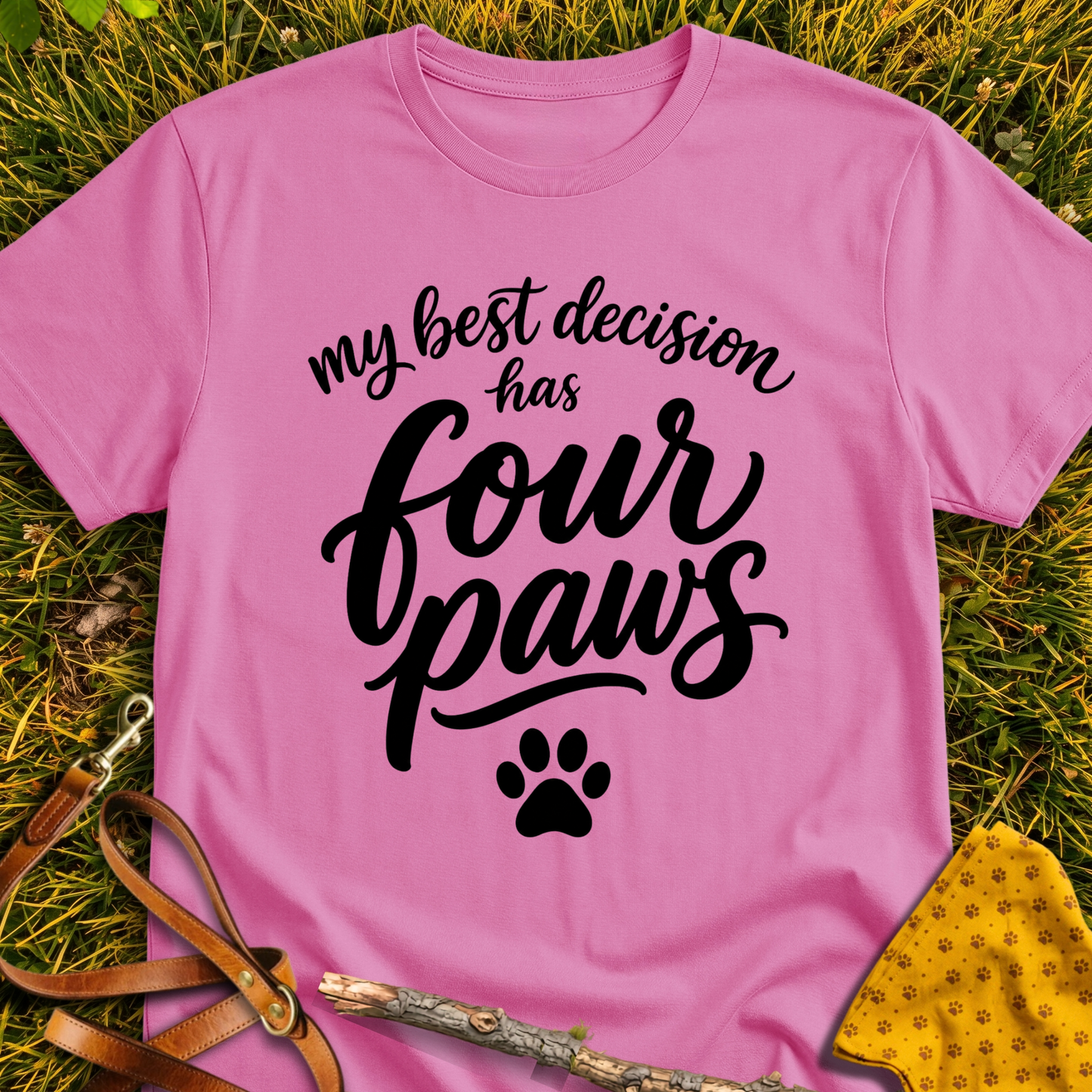 My Best Decision T-shirt T-shirt in Azalea - Furever Mode rescue dog tee