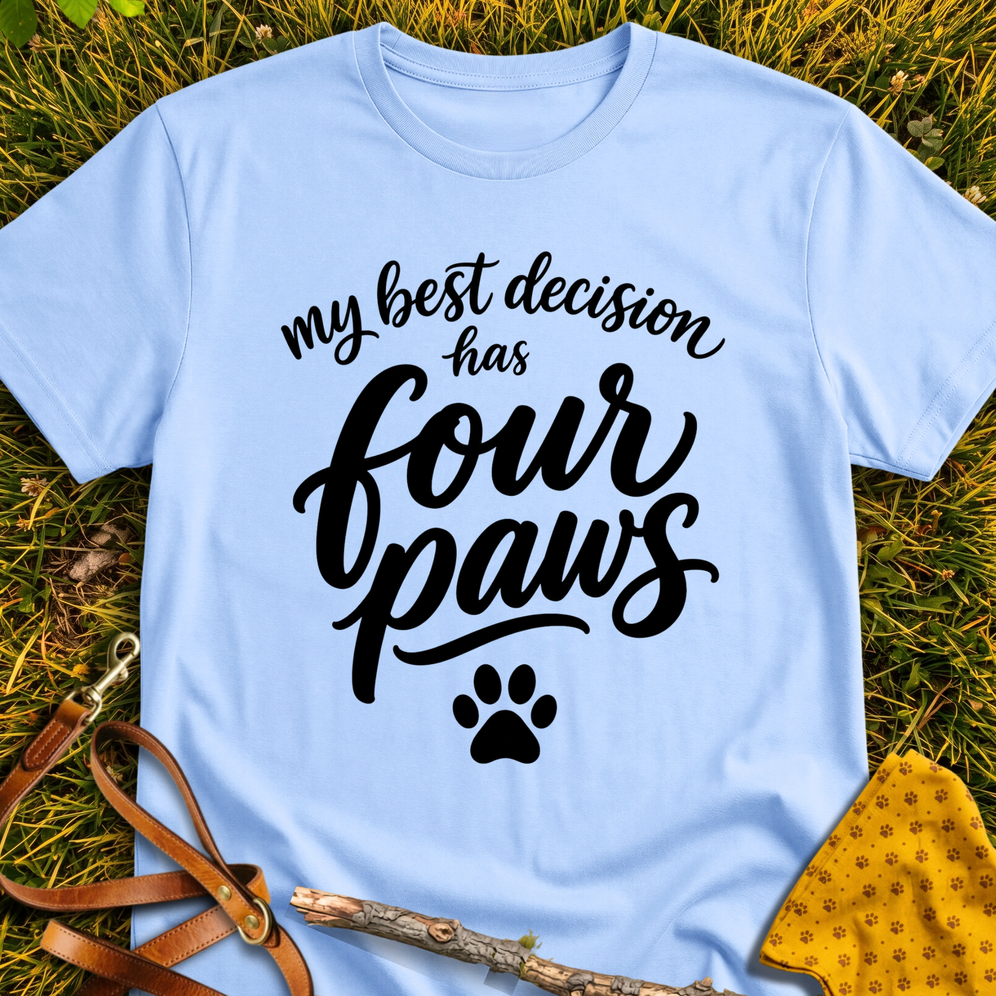 My Best Decision T-shirt T-shirt in Light Blue - Furever Mode rescue dog tee