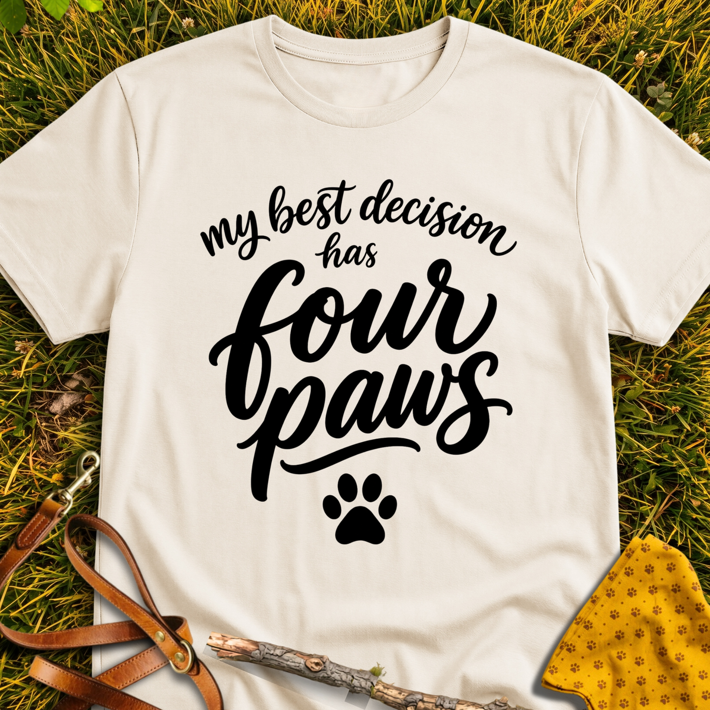 My Best Decision T-shirt T-shirt in Natural - Furever Mode rescue dog tee