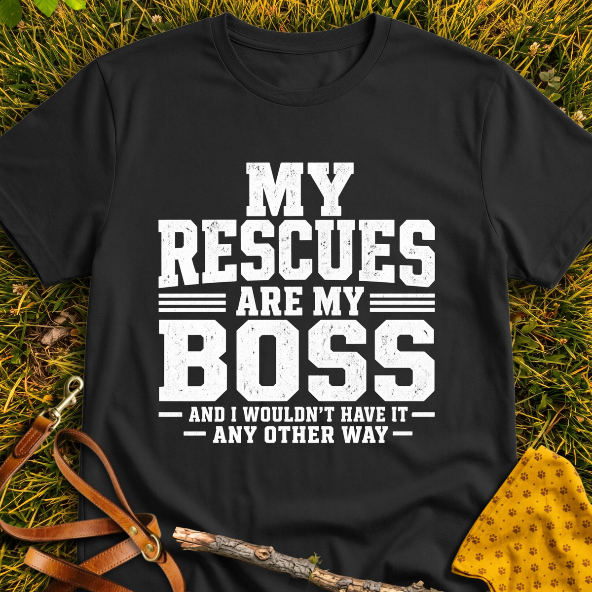 My Boss T-shirt T-shirt in Black - Furever Mode rescue dog tee