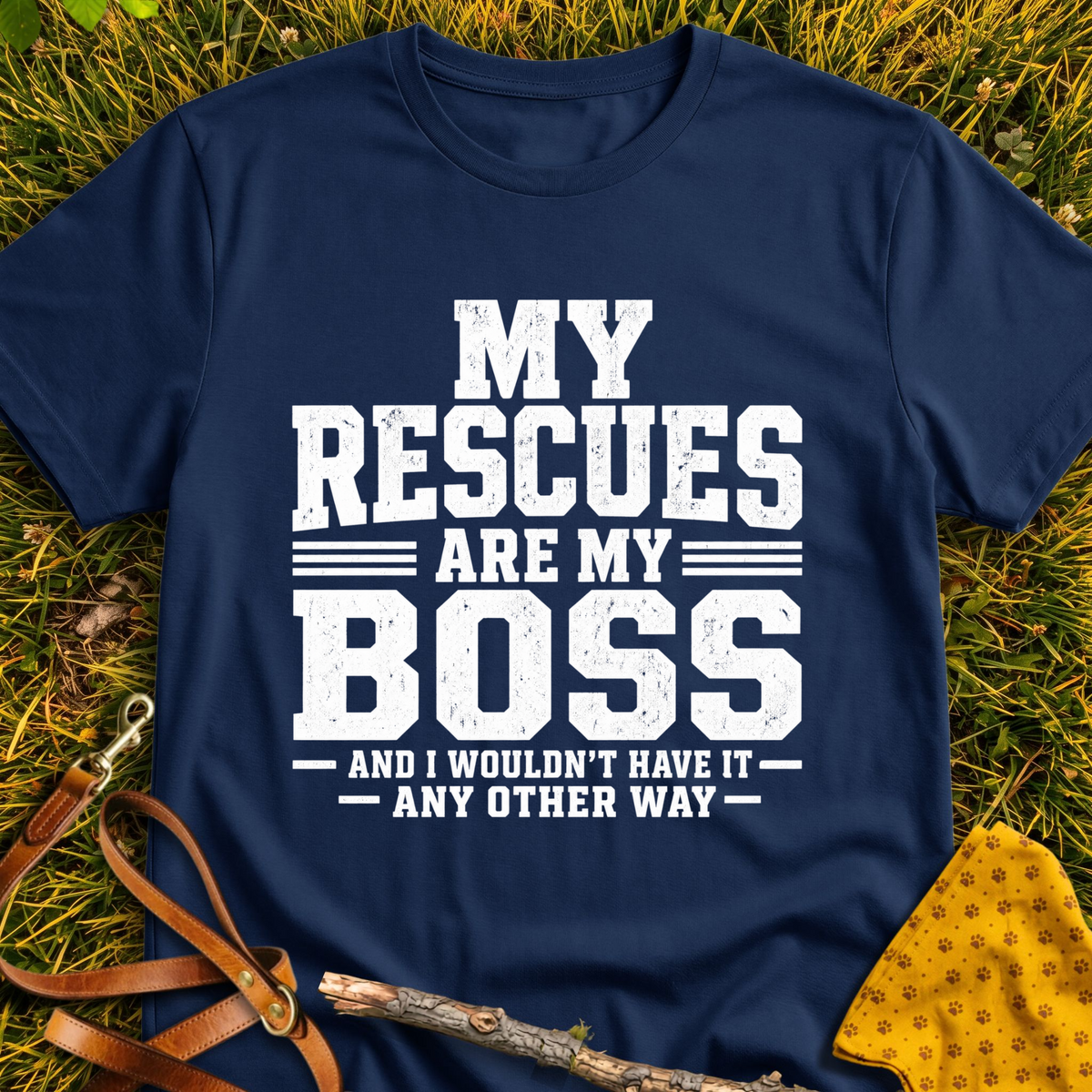 My Boss T-shirt T-shirt in Navy - Furever Mode rescue dog tee