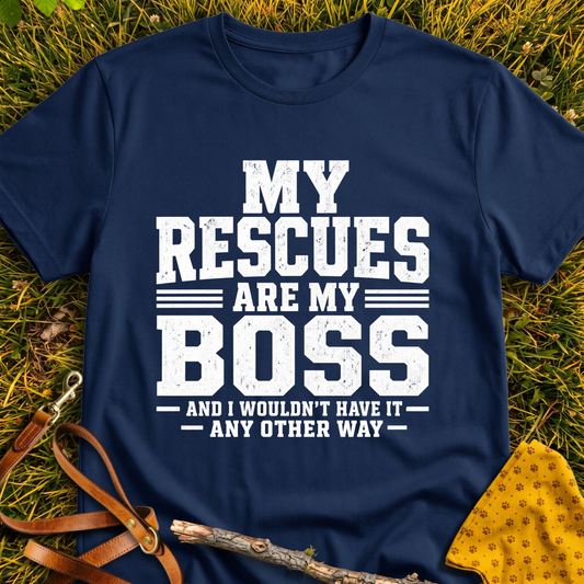 My Boss T-shirt T-shirt in Navy - Furever Mode rescue dog tee