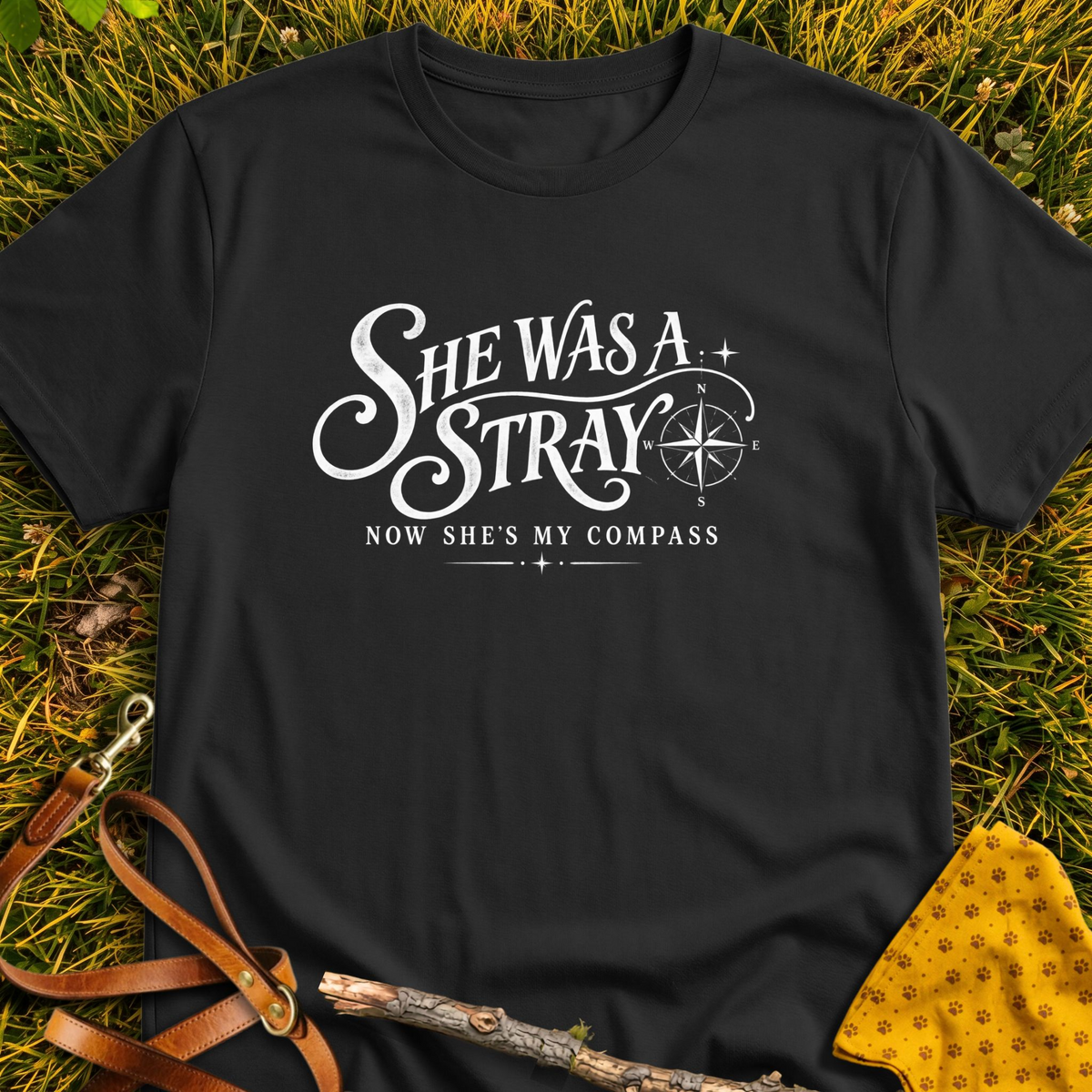 My Compass T-shirt T-shirt in Black - Furever Mode rescue dog tee