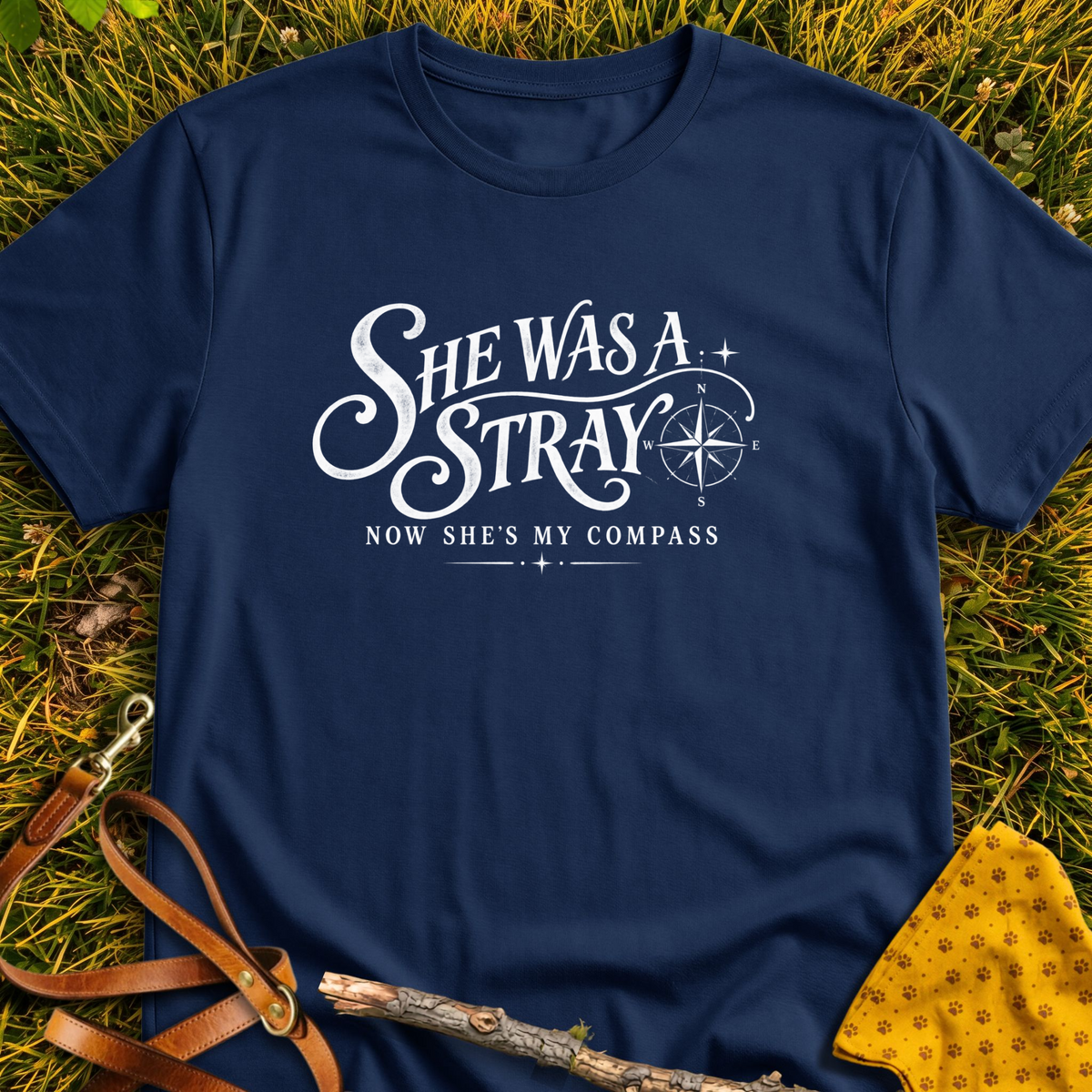 My Compass T-shirt T-shirt in Navy - Furever Mode rescue dog tee