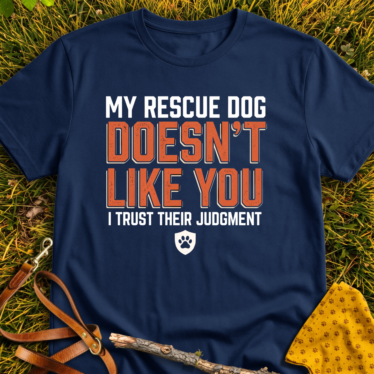 My Dog Doesn't Like You T-shirt T-shirt in Navy - Furever Mode rescue dog tee