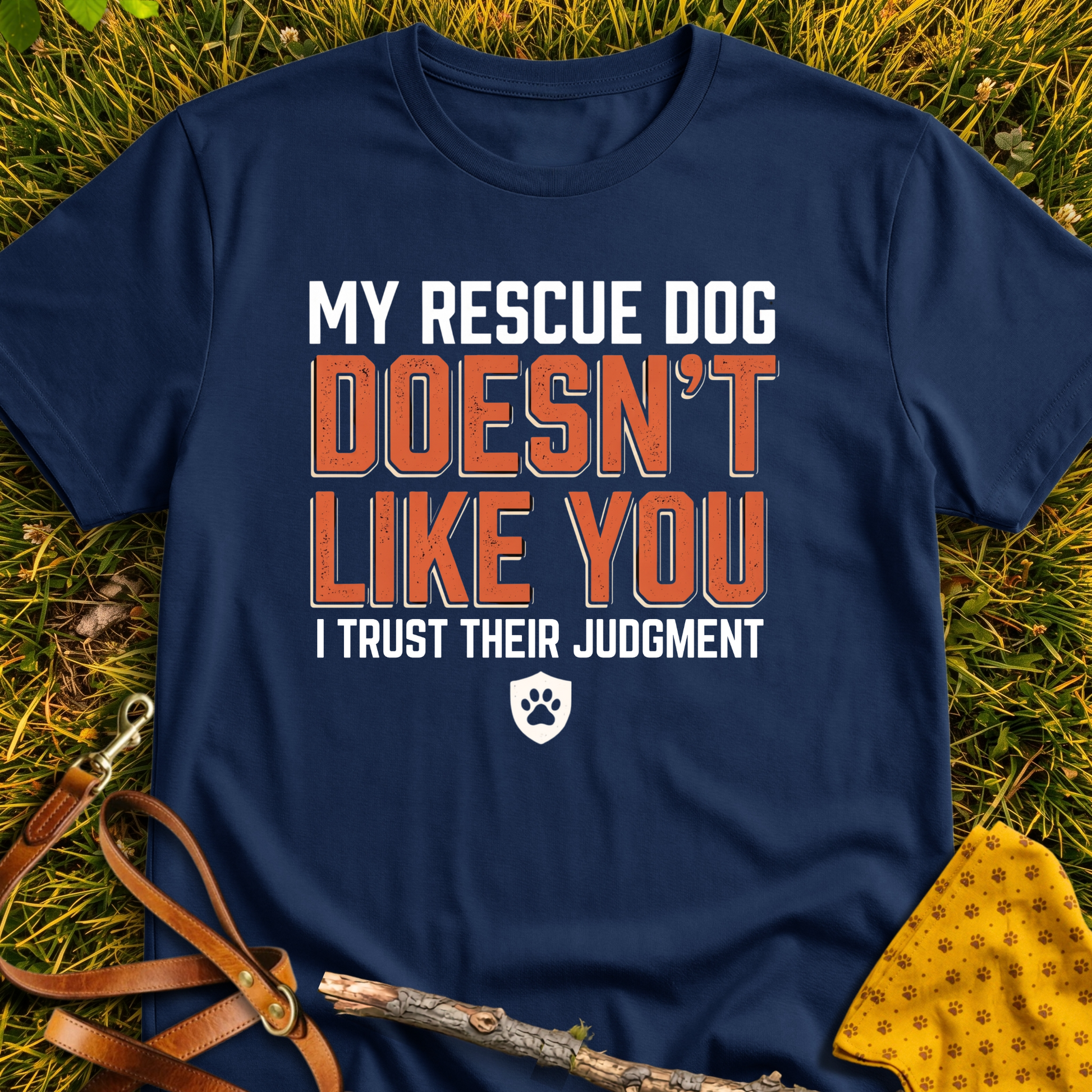 My Dog Doesn't Like You T-shirt T-shirt in Navy - Furever Mode rescue dog tee