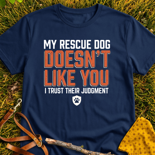 My Dog Doesn't Like You T-shirt T-shirt in Navy - Furever Mode rescue dog tee