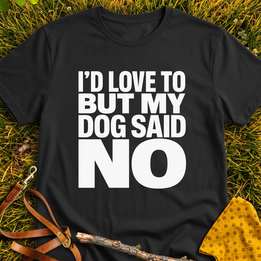 My Dog Says No T-shirt T-shirt in Black - Furever Mode rescue dog tee