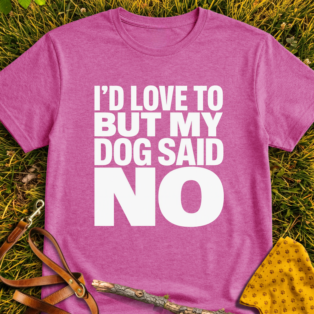 My Dog Says No T-shirt T-shirt in Heather Berry - Furever Mode rescue dog tee