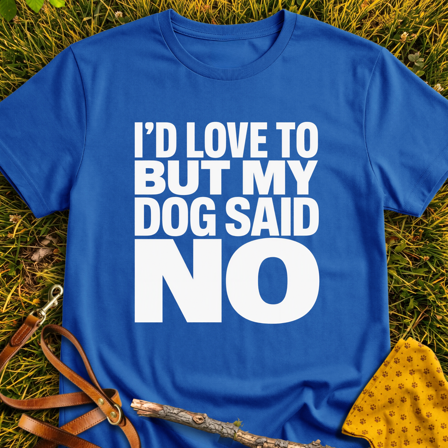 My Dog Says No T-shirt T-shirt in Royal - Furever Mode rescue dog tee