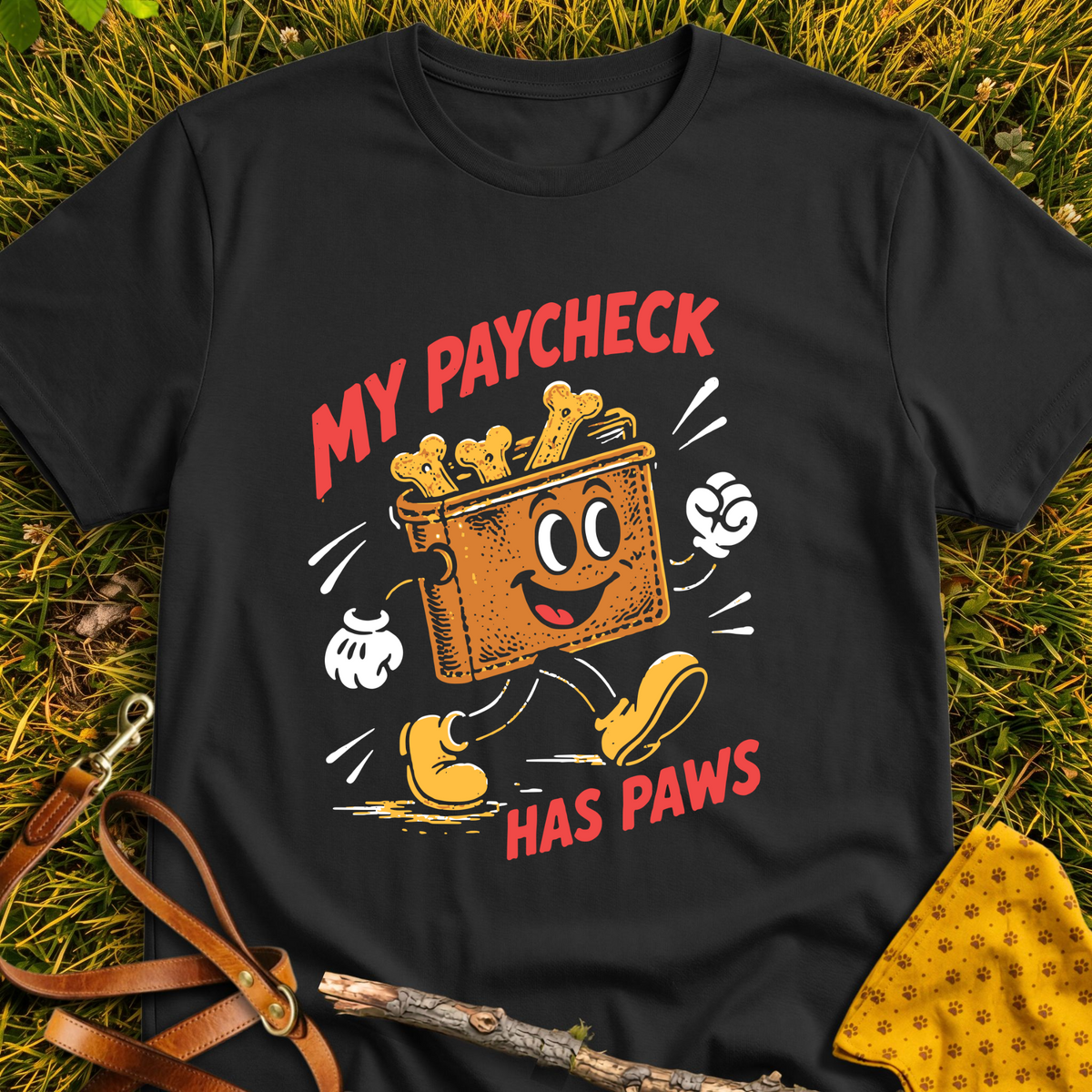 My Paycheck T-shirt T-shirt in Black - Furever Mode rescue dog tee