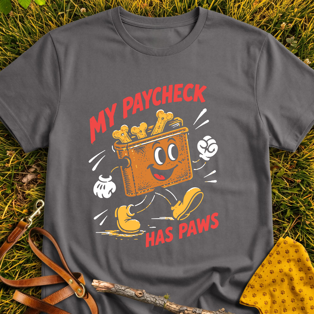 My Paycheck T-shirt T-shirt in Charcoal - Furever Mode rescue dog tee
