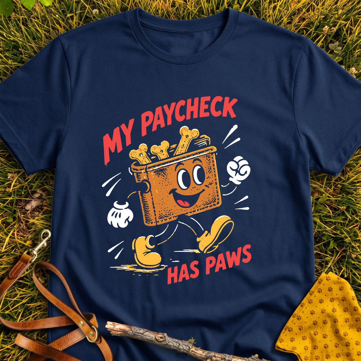 My Paycheck T-shirt T-shirt in Navy - Furever Mode rescue dog tee