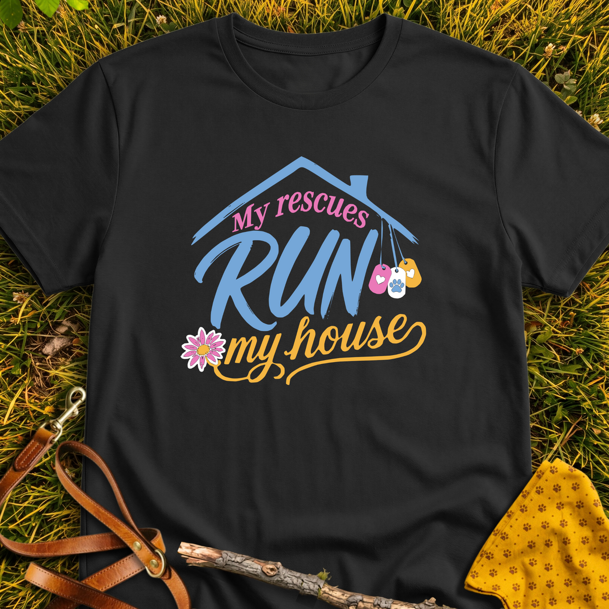 My Rescues T-shirt T-shirt in Black - Furever Mode rescue dog tee