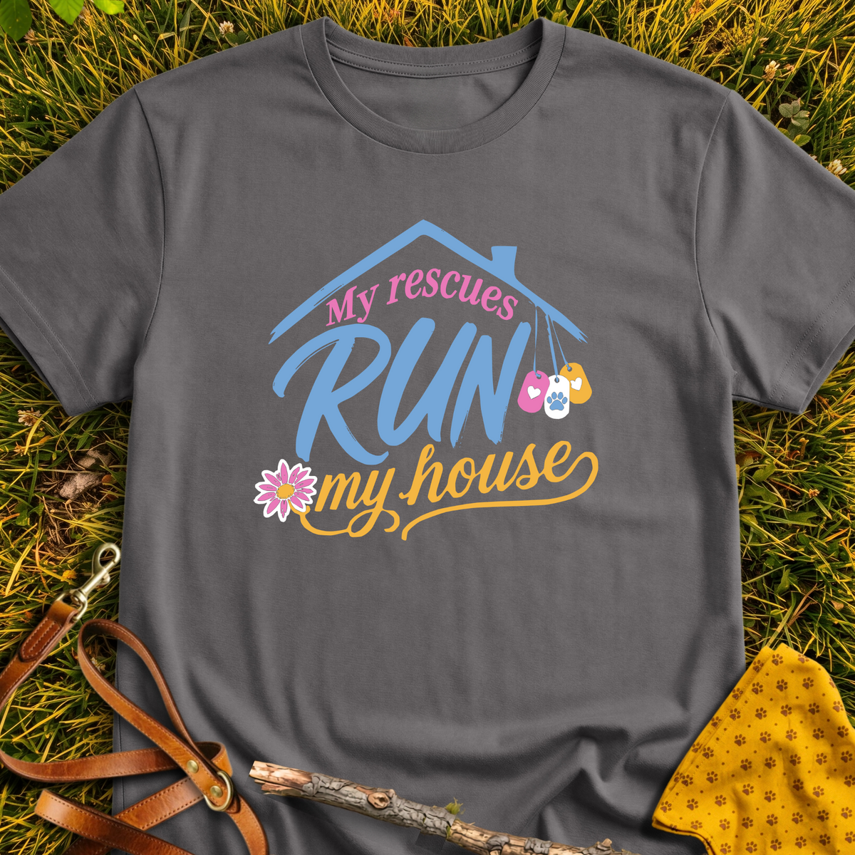 My Rescues T-shirt T-shirt in Charcoal - Furever Mode rescue dog tee