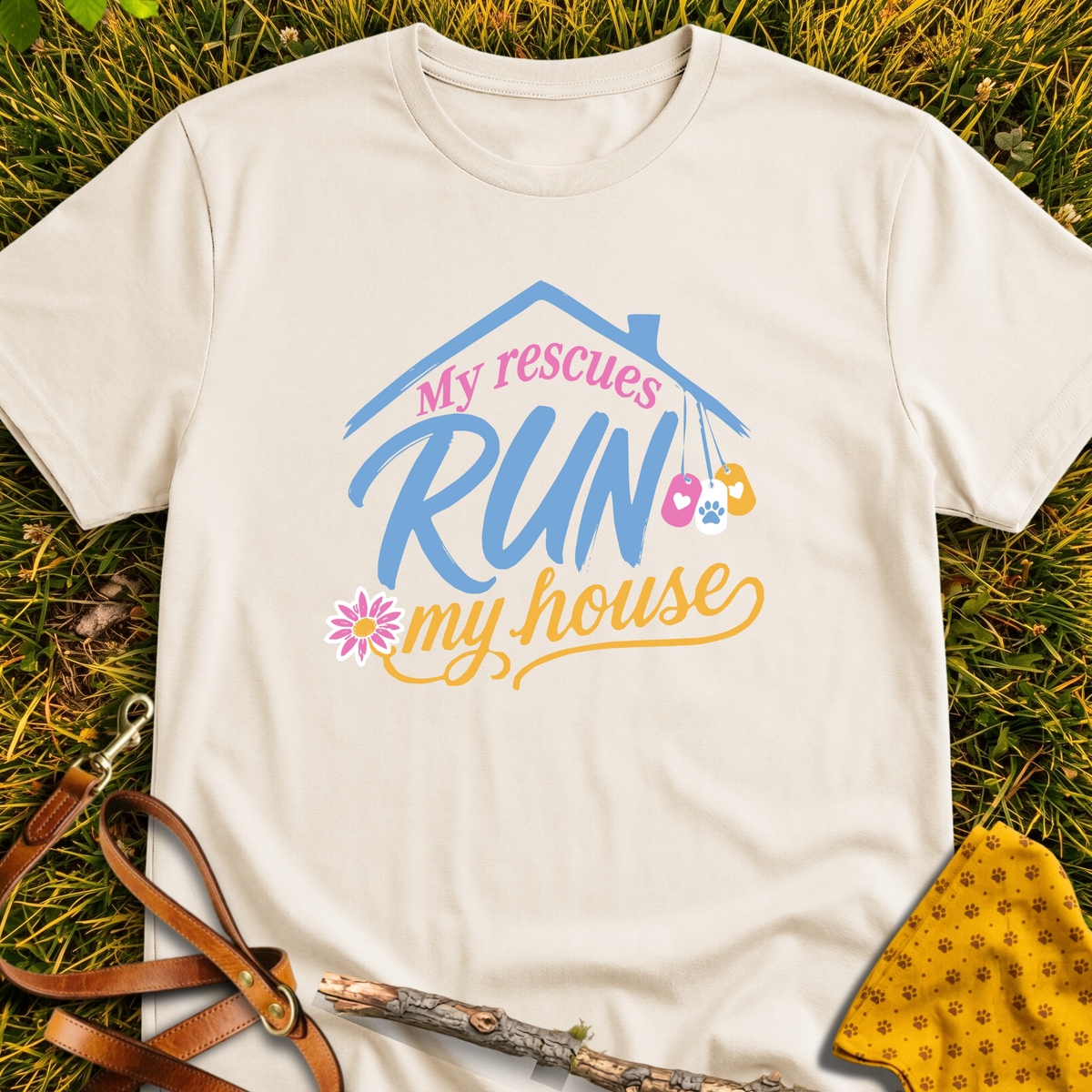 My Rescues T-shirt T-shirt in Natural - Furever Mode rescue dog tee
