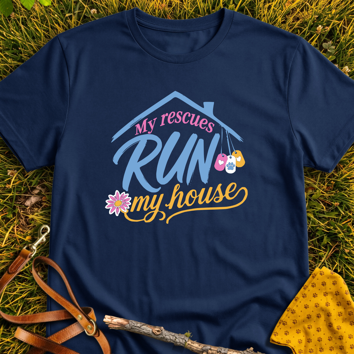My Rescues T-shirt T-shirt in Navy - Furever Mode rescue dog tee