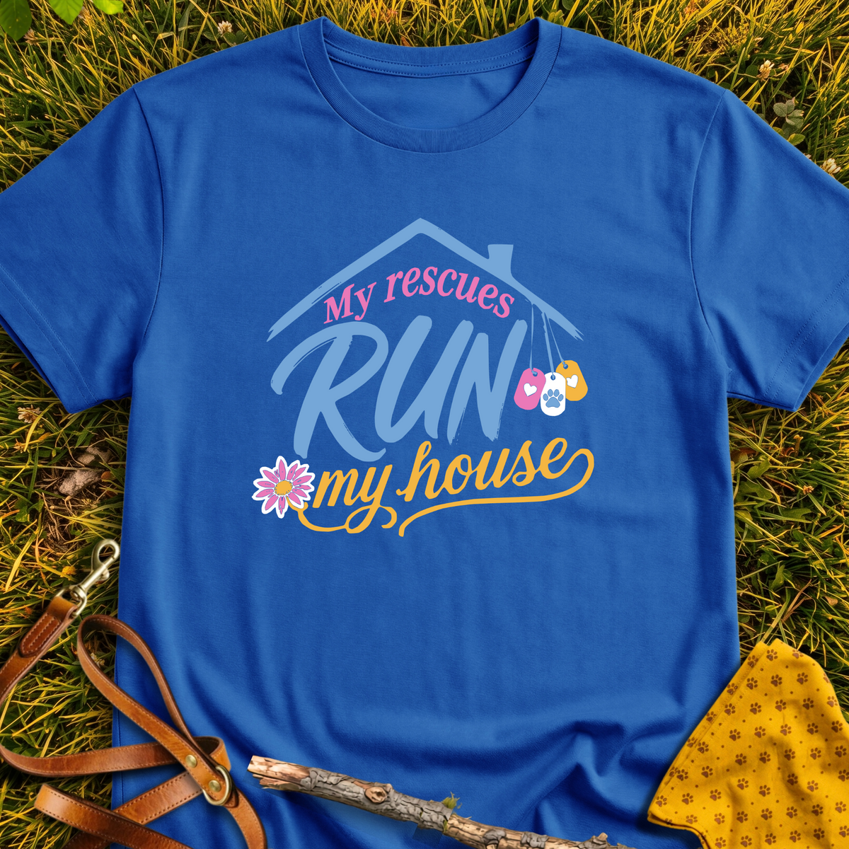 My Rescues T-shirt T-shirt in Royal - Furever Mode rescue dog tee