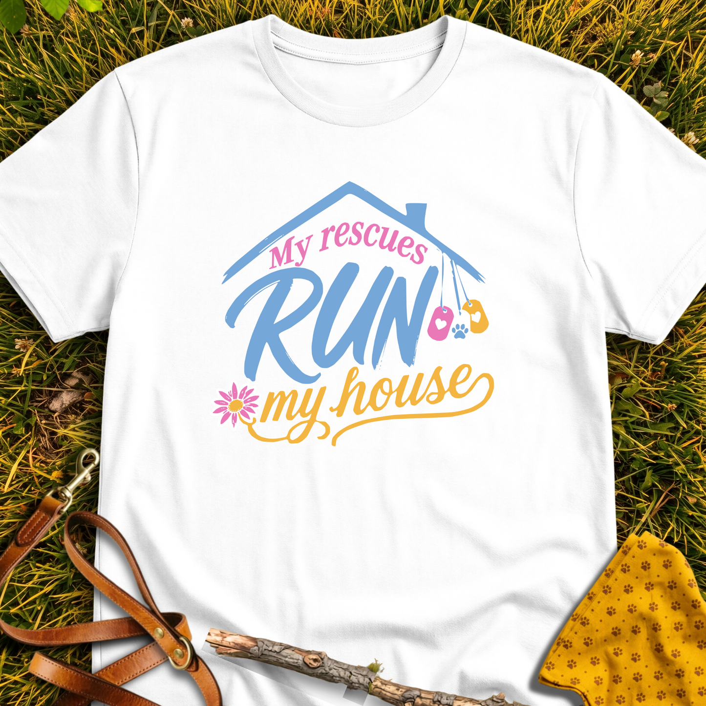 My Rescues T-shirt T-shirt in White - Furever Mode rescue dog tee