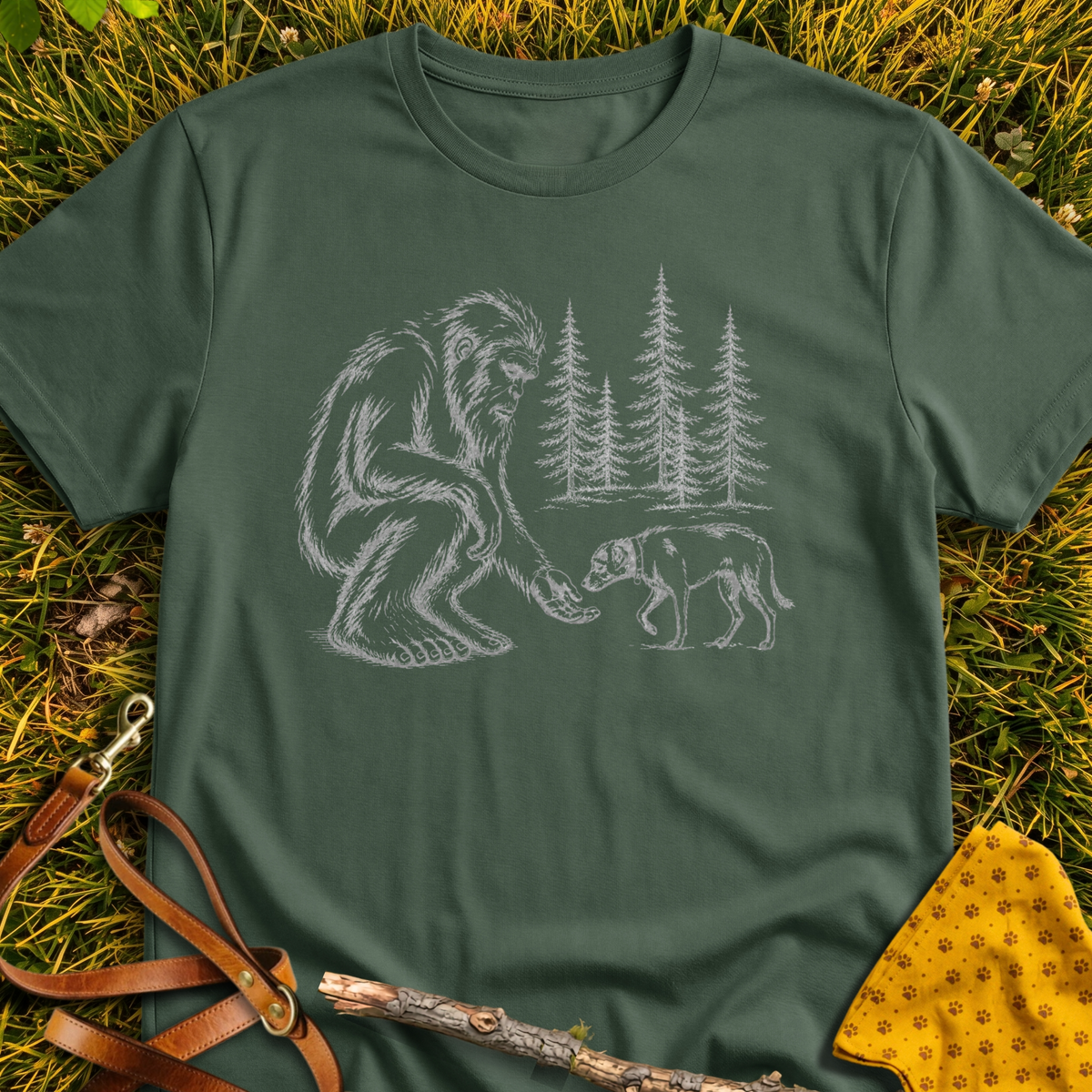 New Friends T-Shirt T-shirt in Military Green - Furever Mode rescue dog tee