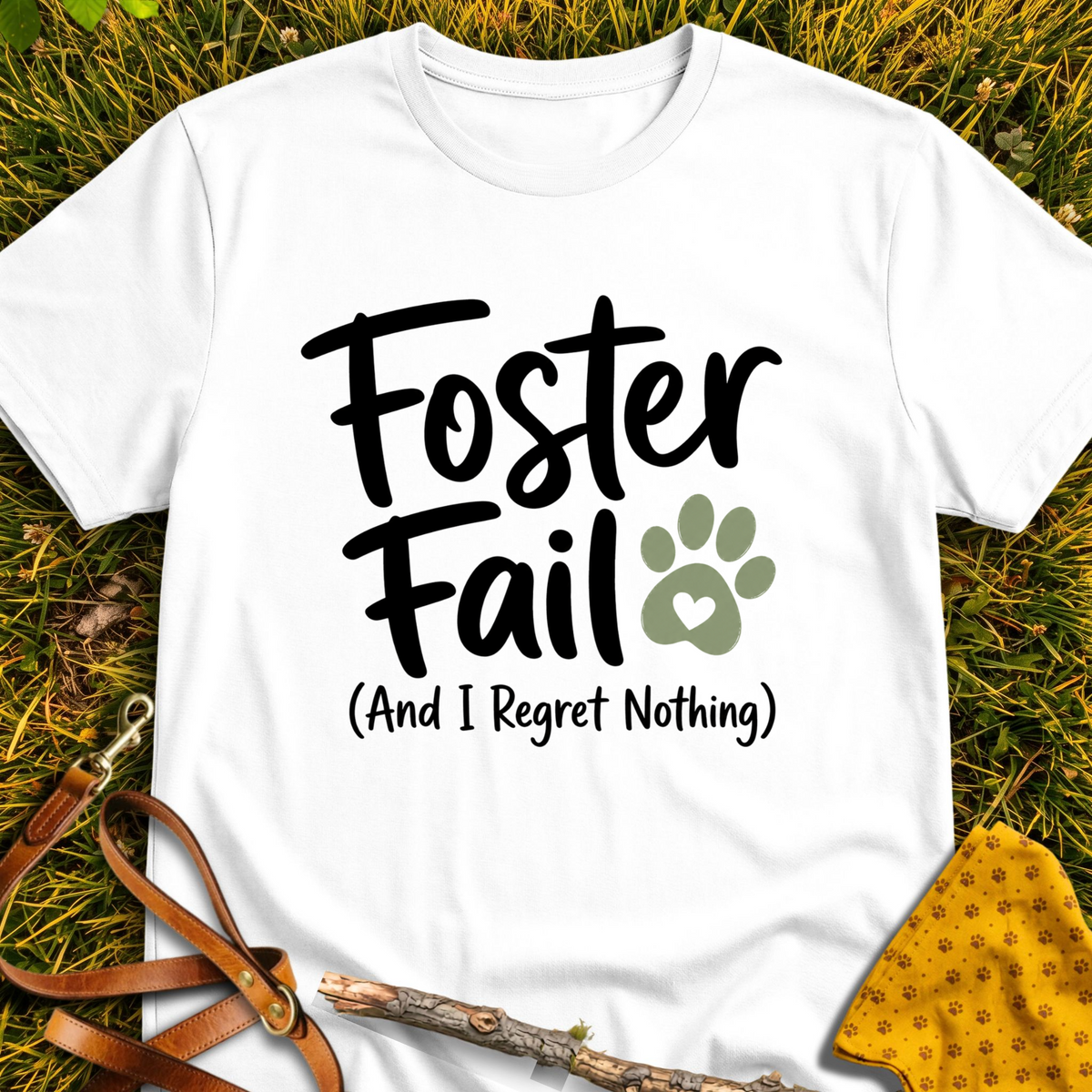 No Regrets T-shirt T-shirt in White - Furever Mode rescue dog tee