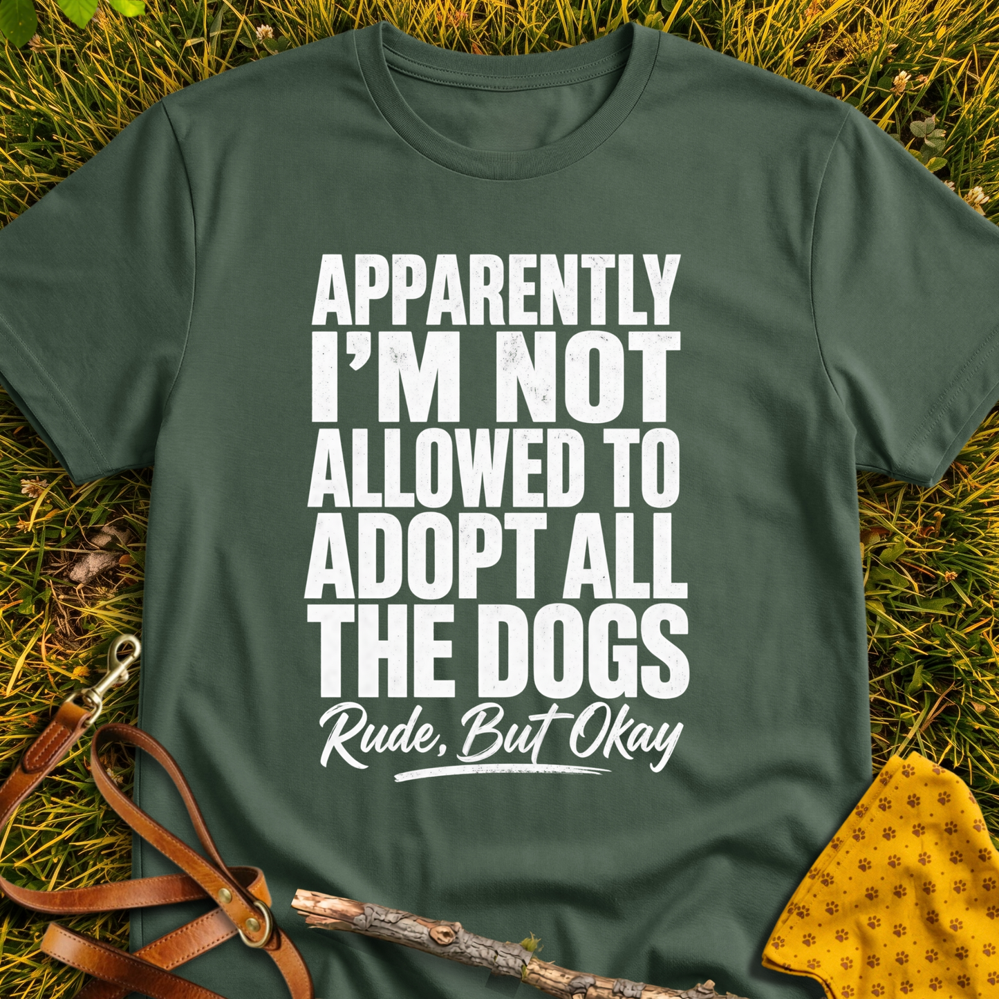 Not Allowed T-shirt T-shirt in Military Green - Furever Mode rescue dog tee