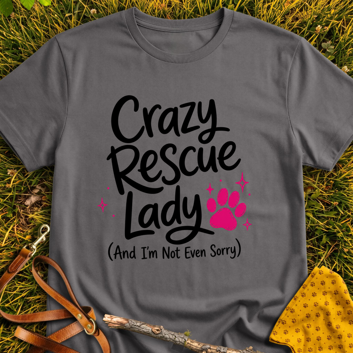 Not Sorry T-shirt T-shirt in Charcoal - Furever Mode rescue dog tee