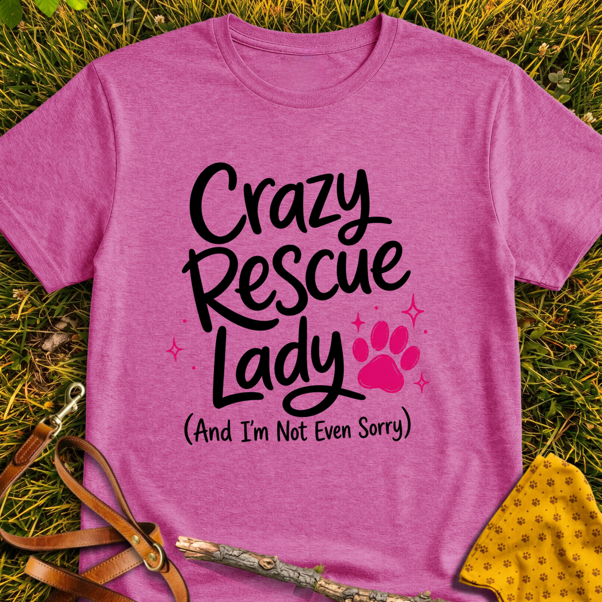 Not Sorry T-shirt T-shirt in Heather Berry - Furever Mode rescue dog tee