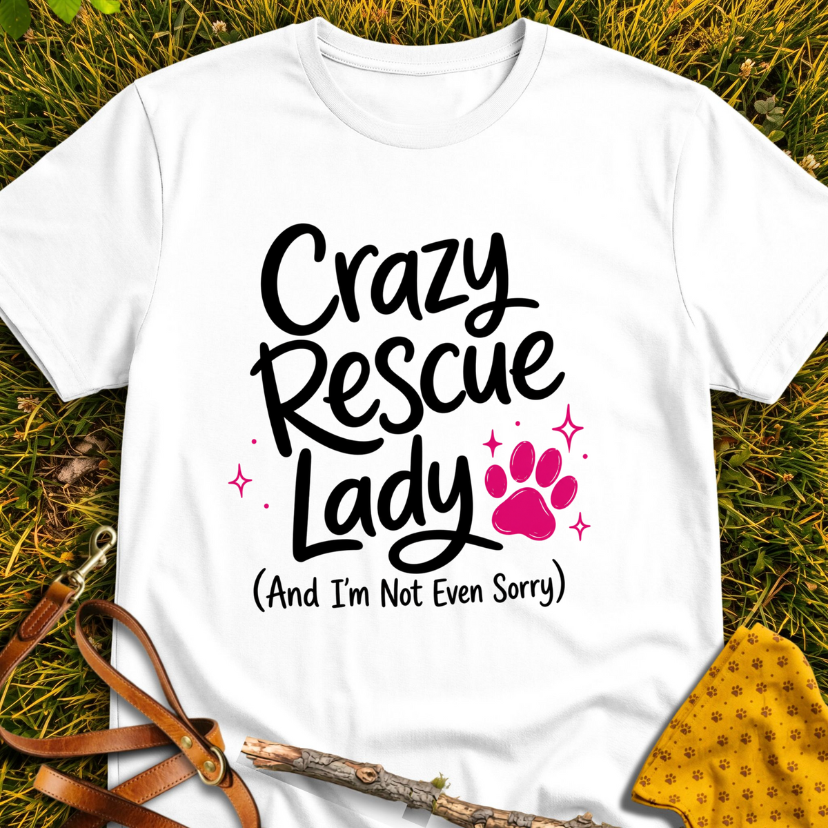 Not Sorry T-shirt T-shirt in White - Furever Mode rescue dog tee