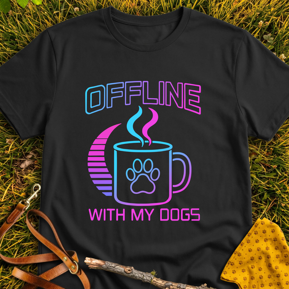 Offline Company T-shirt T-shirt in Black - Furever Mode rescue dog tee