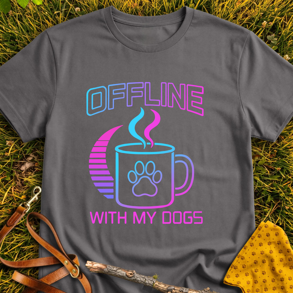 Offline Company T-shirt T-shirt in Charcoal - Furever Mode rescue dog tee