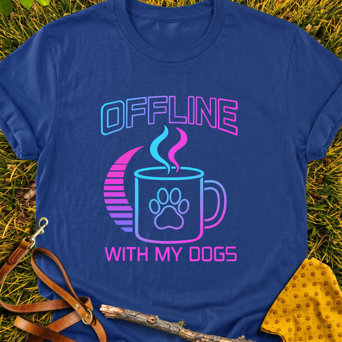 Offline Company T-shirt T-shirt in Metro Blue - Furever Mode rescue dog tee