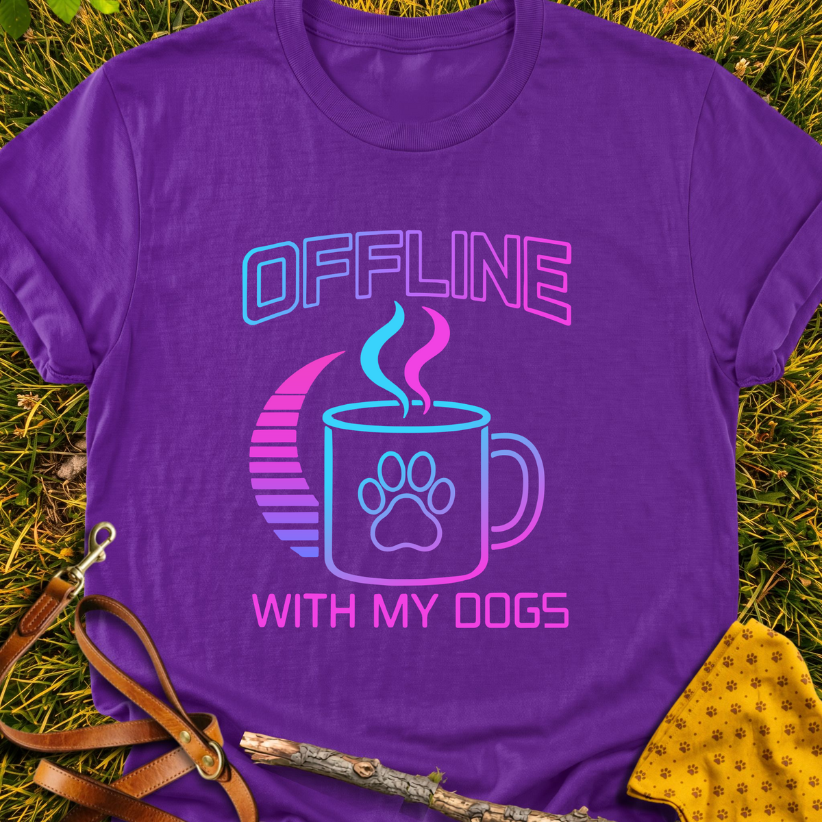 Offline Company T-shirt T-shirt in Purple - Furever Mode rescue dog tee